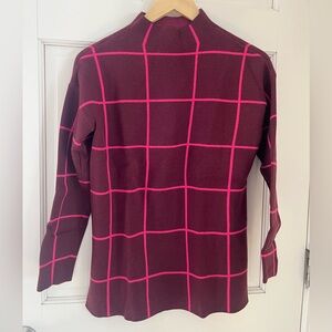 Loft Windowpane Mock Neck Tunic Sweater